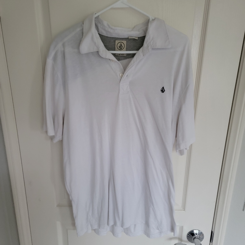 White Volcom Polo Shirt